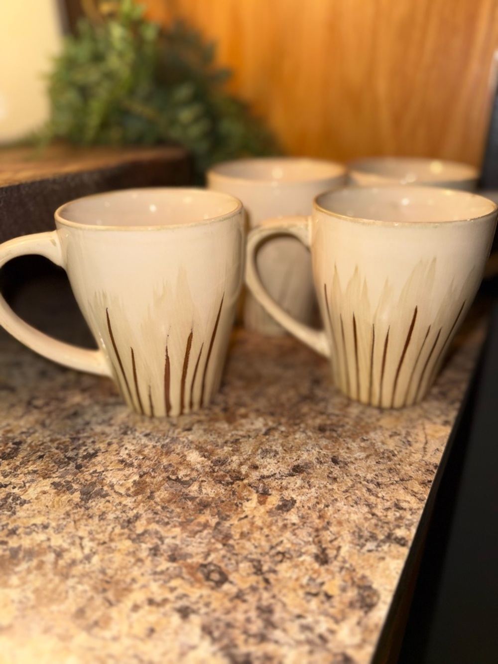 Set Of 4 Pier 1 Coffee Mugs Retired VTG Sanctuary